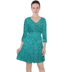 Aqua Glitter Ruffle Dress by snowwhitegirl