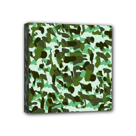 Green Camo Mini Canvas 4  X 4  by snowwhitegirl