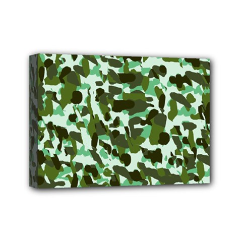 Green Camo Mini Canvas 7  X 5  by snowwhitegirl