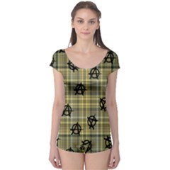 Yellow Plaid Anarchy Boyleg Leotard  by snowwhitegirl