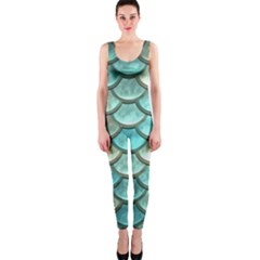 Aqua Mermaid Scale One Piece Catsuit by snowwhitegirl