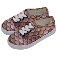 Copper Mermaid Scale Kids  Classic Low Top Sneakers by snowwhitegirl