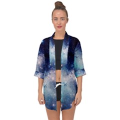 Nebula Blue Open Front Chiffon Kimono by snowwhitegirl