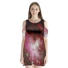 Nebula Red Shoulder Cutout Velvet One Piece by snowwhitegirl