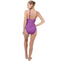 Purple Denim High Neck One Piece Swimsuit View2