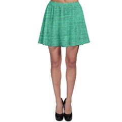 Green Denim Skater Skirt by snowwhitegirl