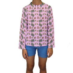 Fast Food Pink Kids  Long Sleeve Swimwear by snowwhitegirl