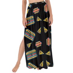 Fast Food Black Maxi Chiffon Tie-up Sarong by snowwhitegirl