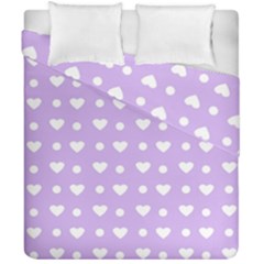 Hearts Dots Purple Duvet Cover Double Side (california King Size) by snowwhitegirl