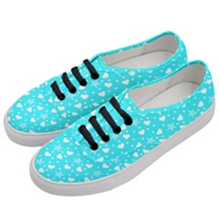 Hearts And Star Dot Blue Women s Classic Low Top Sneakers by snowwhitegirl