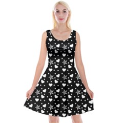 Hearts And Star Dot Black Reversible Velvet Sleeveless Dress by snowwhitegirl