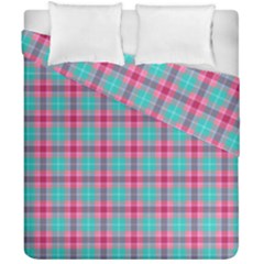 Blue Pink Plaid Duvet Cover Double Side (california King Size) by snowwhitegirl