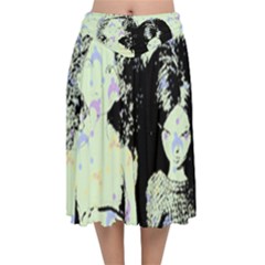 Mint Wall Velvet Flared Midi Skirt by snowwhitegirl