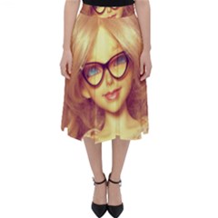 Girls With Glasses Folding Skater Skirt by snowwhitegirl