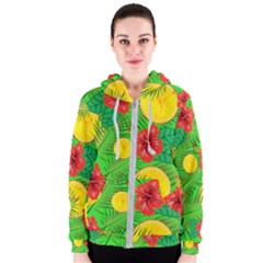 Orange Tropics Green Women s Zipper Hoodie by snowwhitegirl