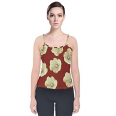 Red Tulips Velvet Spaghetti Strap Top by snowwhitegirl