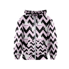 Pink Teapot Chevron Kids  Zipper Hoodie by snowwhitegirl