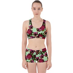 Lazy Cat Floral Pattern Green Work It Out Gym Set by snowwhitegirl