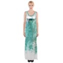 Splash Teal Maxi Thigh Split Dress View1