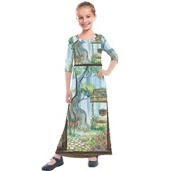 Town 1660349 1280 Kids  Quarter Sleeve Maxi Dress by vintage2030