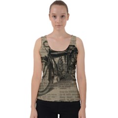 Bicycle Letter Velvet Tank Top by vintage2030