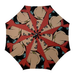 Comic Girl Golf Umbrellas by vintage2030