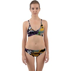 Playing Skeleton Wrap Around Bikini Set by vintage2030