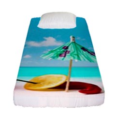 Red Chili Peppers On The Beach Fitted Sheet (single Size) by FunnyCow