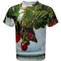 Red Raspberries In A Teacup Men s Cotton Tee View1