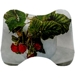 Red Raspberries In A Teacup Head Support Cushion by FunnyCow