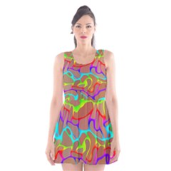 Colorful Wavy Shapes                                       Scoop Neck Skater Dress by LalyLauraFLM