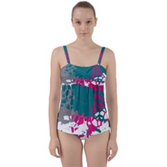 Cracked Shapes                                       Twist Front Tankini Set by LalyLauraFLM