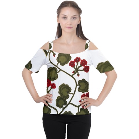 Geraniums Cutout Shoulder Tee by lwdstudio