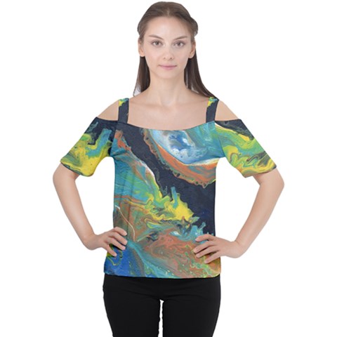 Space Cutout Shoulder Tee by lwdstudio