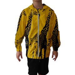 Giraffe  Hooded Windbreaker (kids) by Valentinaart