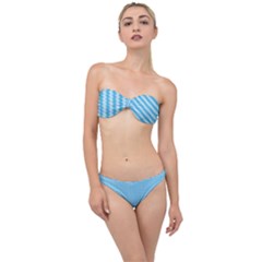 Oktoberfest Bavarian Blue Houndstooth Check Classic Bandeau Bikini Set by PodArtist