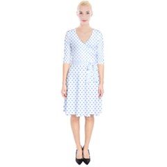 Mini Oktoberfest Bavarian Blue Polkadots On White Wrap Up Cocktail Dress by PodArtist