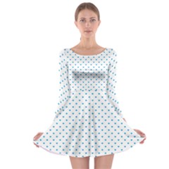 Oktoberfest Bavarian Blue Mini Love Hearts On White Long Sleeve Skater Dress by PodArtist