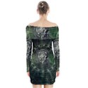 Awesome Creepy Mechanical Skull Long Sleeve Off Shoulder Dress View2