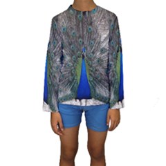 Peacock Bird Animals Pen Plumage Kids  Long Sleeve Swimwear by Sapixe