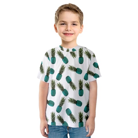 Pinapples Teal Kids  Sport Mesh Tee by snowwhitegirl