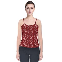 Burgundy Music Velvet Spaghetti Strap Top by snowwhitegirl