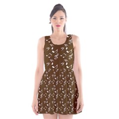 Brown Music Scoop Neck Skater Dress by snowwhitegirl