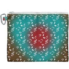 Teal Music Heart Music Canvas Cosmetic Bag (xxxl) by snowwhitegirl