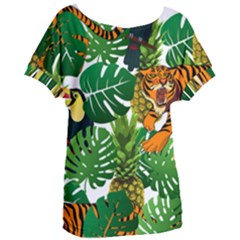 Tropical Pelican Tiger Jungle Women s Oversized Tee by snowwhitegirl