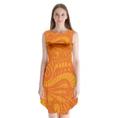 Pop Orange Sleeveless Chiffon Dress   by ArtByAmyMinori