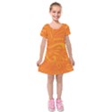 Pop Orange Kids  Short Sleeve Velvet Dress View1