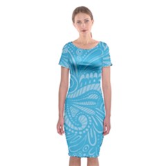 Pop Sky Classic Short Sleeve Midi Dress by ArtByAmyMinori