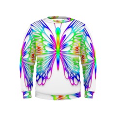 Rainbow Butterfly Kids  Sweatshirt by amazinganimals