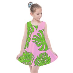 Leaves Tropical Plant Green Garden Kids  Summer Dress by Nexatart